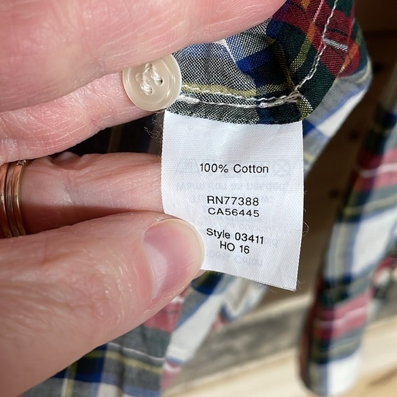 J.Crew size XS plaid long sleeve perfect fit button down 100% cotton shirt - Picture 6 of 8